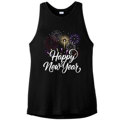 New Years Eve Party Supplies Nye 2024 Happy New Year Ladies PosiCharge Tri-Blend Wicking Tank