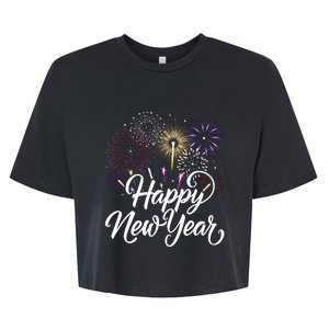 New Years Eve Party Supplies Nye 2024 Happy New Year Bella+Canvas Jersey Crop Tee