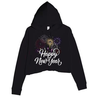 New Years Eve Party Supplies Nye 2024 Happy New Year Crop Fleece Hoodie