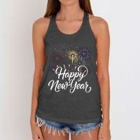 New Years Eve Party Supplies Nye 2024 Happy New Year Women's Knotted Racerback Tank