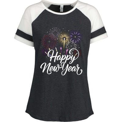 New Years Eve Party Supplies Nye 2024 Happy New Year Enza Ladies Jersey Colorblock Tee