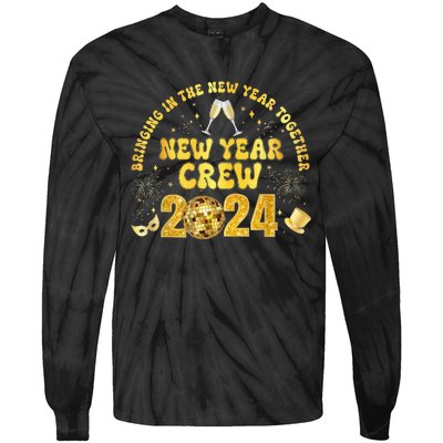 New Years Eve Party Supplies 2024 Happy New Year Fireworks   Tie-Dye Long Sleeve Shirt