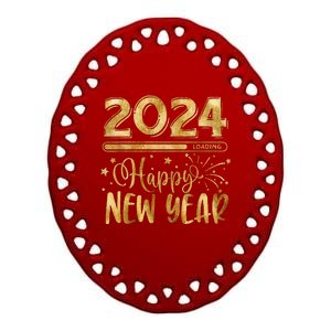 New Years Eve Party Supplies 2024 Happy New Year Fireworks  Ceramic Oval Ornament