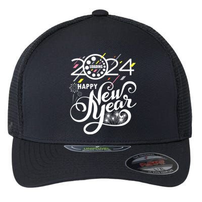 New Years Eve Party Supplies 2024 Happy New Year Fireworks Flexfit Unipanel Trucker Cap