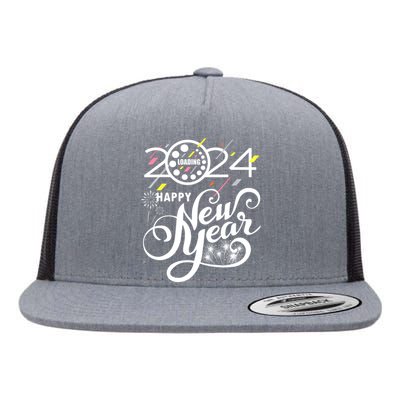 New Years Eve Party Supplies 2024 Happy New Year Fireworks Flat Bill Trucker Hat