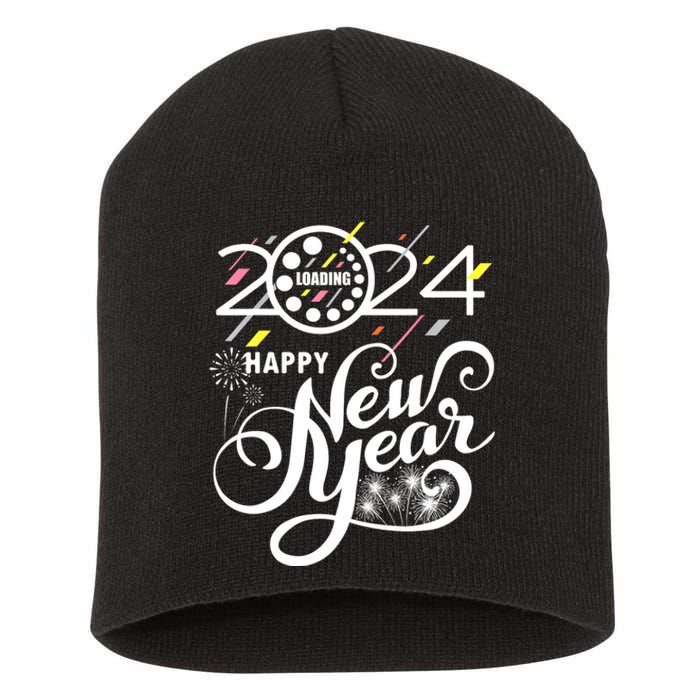 New Years Eve Party Supplies 2024 Happy New Year Fireworks Short Acrylic Beanie