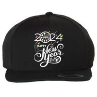 New Years Eve Party Supplies 2024 Happy New Year Fireworks Wool Snapback Cap