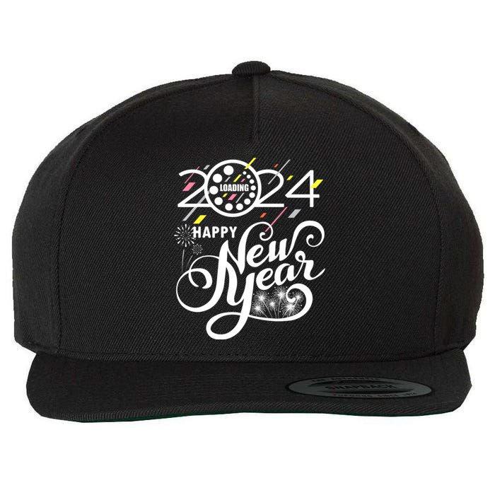 New Years Eve Party Supplies 2024 Happy New Year Fireworks Wool Snapback Cap