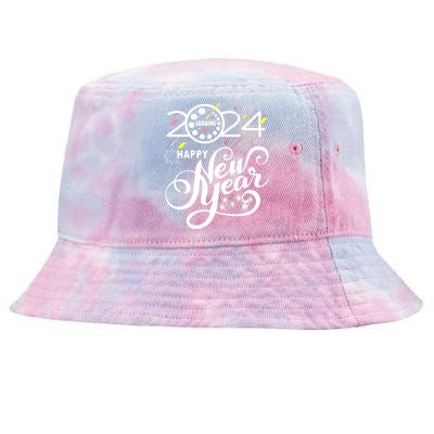 New Years Eve Party Supplies 2024 Happy New Year Fireworks Tie-Dyed Bucket Hat