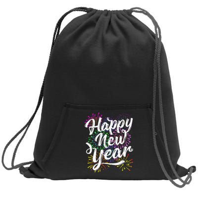 New Years Eve Party Supplies 2024 Happy New Year Fireworks  Sweatshirt Cinch Pack Bag