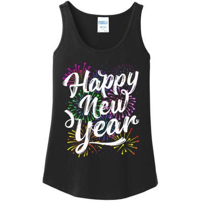 New Years Eve Party Supplies 2024 Happy New Year Fireworks  Ladies Essential Tank