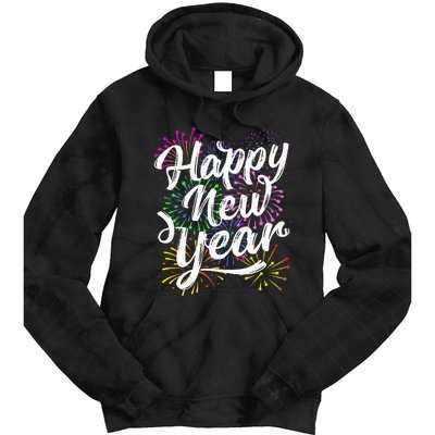 New Years Eve Party Supplies 2024 Happy New Year Fireworks  Tie Dye Hoodie