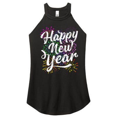 New Years Eve Party Supplies 2024 Happy New Year Fireworks  Women's Perfect Tri Rocker Tank