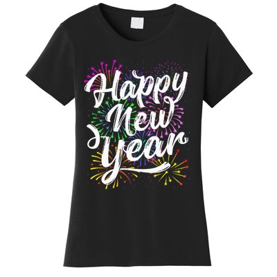 New Years Eve Party Supplies 2024 Happy New Year Fireworks  Women's T-Shirt