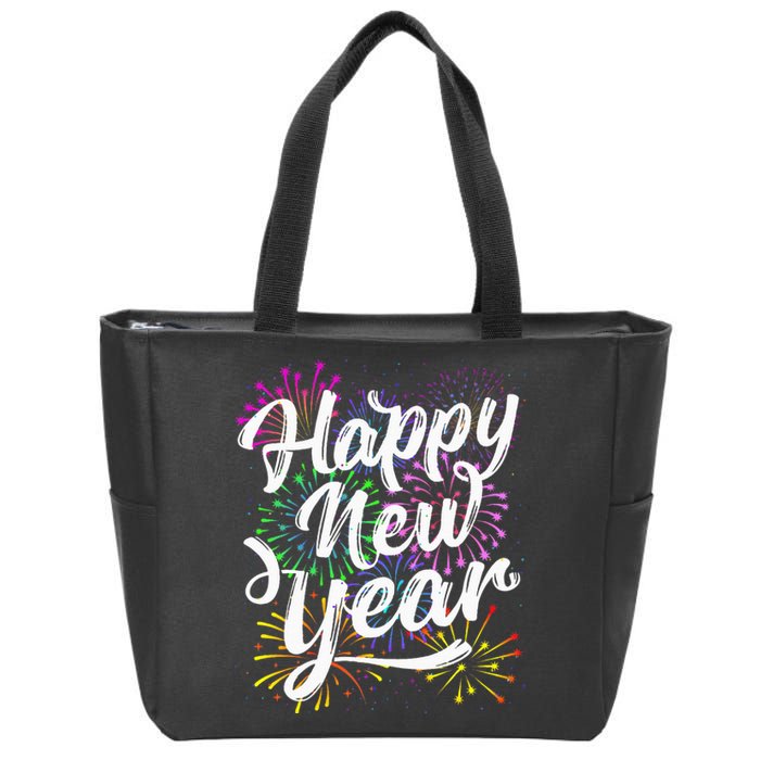 New Years Eve Party Supplies 2024 Happy New Year Fireworks  Zip Tote Bag