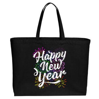 New Years Eve Party Supplies 2024 Happy New Year Fireworks  Cotton Canvas Jumbo Tote