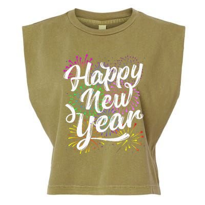 New Years Eve Party Supplies 2024 Happy New Year Fireworks  Garment-Dyed Women's Muscle Tee