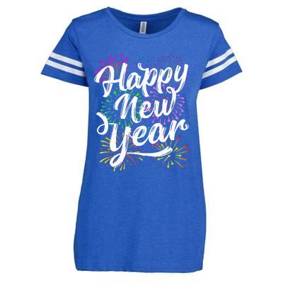 New Years Eve Party Supplies 2024 Happy New Year Fireworks  Enza Ladies Jersey Football T-Shirt