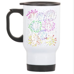 New Years Eve Party Supplies 2024 Happy New Year Fireworks  Stainless Steel Travel Mug