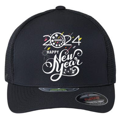 New Years Eve Party Supplies 2024 Happy New Year Fireworks Flexfit Unipanel Trucker Cap