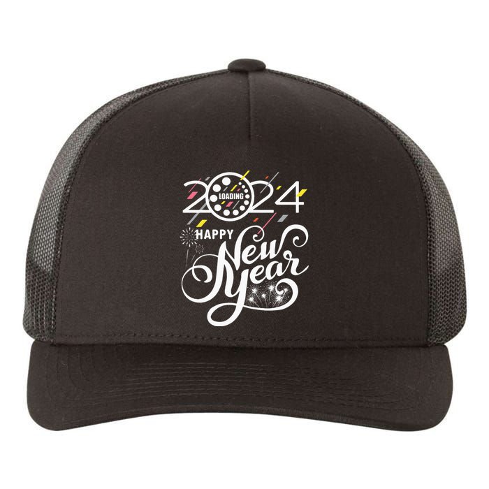 New Years Eve Party Supplies 2024 Happy New Year Fireworks Yupoong Adult 5-Panel Trucker Hat