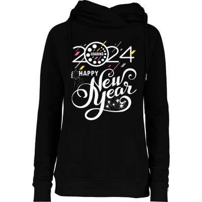 New Years Eve Party Supplies 2024 Happy New Year Fireworks Womens Funnel Neck Pullover Hood