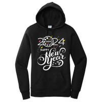 New Years Eve Party Supplies 2024 Happy New Year Fireworks Women's Pullover Hoodie