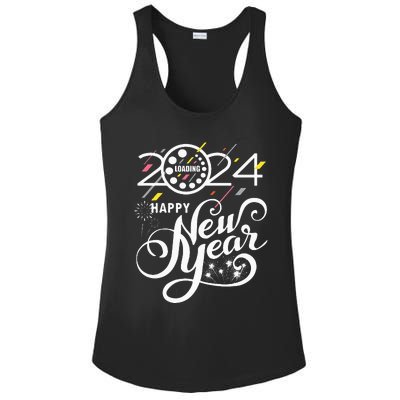 New Years Eve Party Supplies 2024 Happy New Year Fireworks Ladies PosiCharge Competitor Racerback Tank