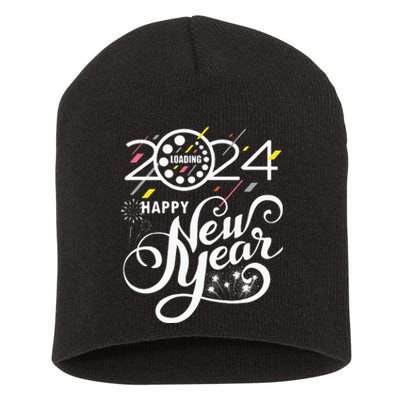 New Years Eve Party Supplies 2024 Happy New Year Fireworks Short Acrylic Beanie