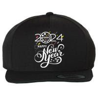 New Years Eve Party Supplies 2024 Happy New Year Fireworks Wool Snapback Cap