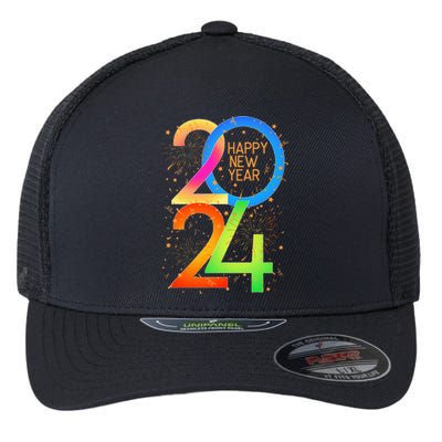 New Year's Eve 2024 Colorful NYE Party Flexfit Unipanel Trucker Cap