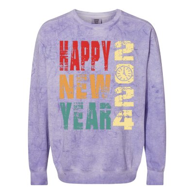 New Years Eve Party Happy new years 2024 Colorblast Crewneck Sweatshirt