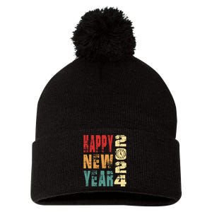 New Years Eve Party Happy new years 2024 Pom Pom 12in Knit Beanie