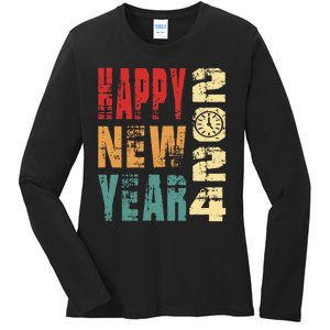 New Years Eve Party Happy new years 2024 Ladies Long Sleeve Shirt