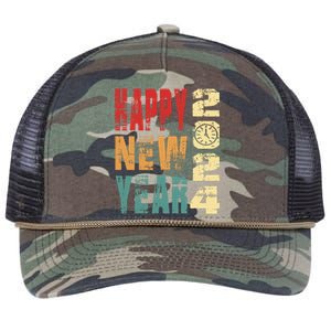 New Years Eve Party Happy new years 2024 Retro Rope Trucker Hat Cap