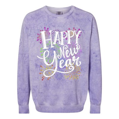 New Years Eve Party Supplies 2024 Happy New Year Fireworks Colorblast Crewneck Sweatshirt