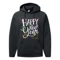 New Years Eve Party Supplies 2024 Happy New Year Fireworks Performance Fleece Hoodie