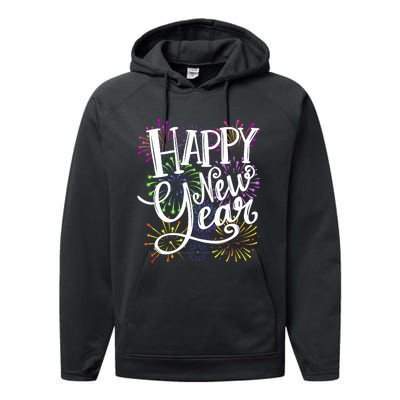 New Years Eve Party Supplies 2024 Happy New Year Fireworks Performance Fleece Hoodie