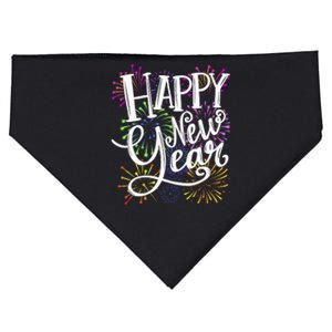 New Years Eve Party Supplies 2024 Happy New Year Fireworks USA-Made Doggie Bandana