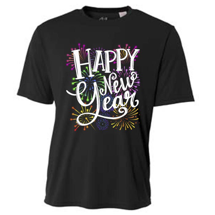 New Years Eve Party Supplies 2024 Happy New Year Fireworks Cooling Performance Crew T-Shirt