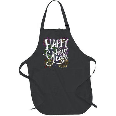 New Years Eve Party Supplies 2024 Happy New Year Fireworks Full-Length Apron With Pockets