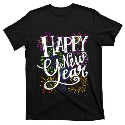 New Years Eve Party Supplies 2024 Happy New Year Fireworks T-Shirt