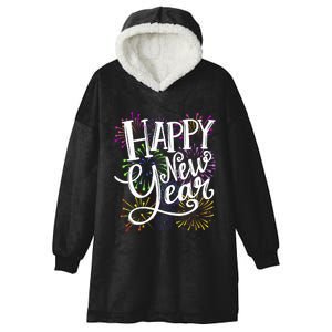 New Years Eve Party Supplies 2024 Happy New Year Fireworks Hooded Wearable Blanket