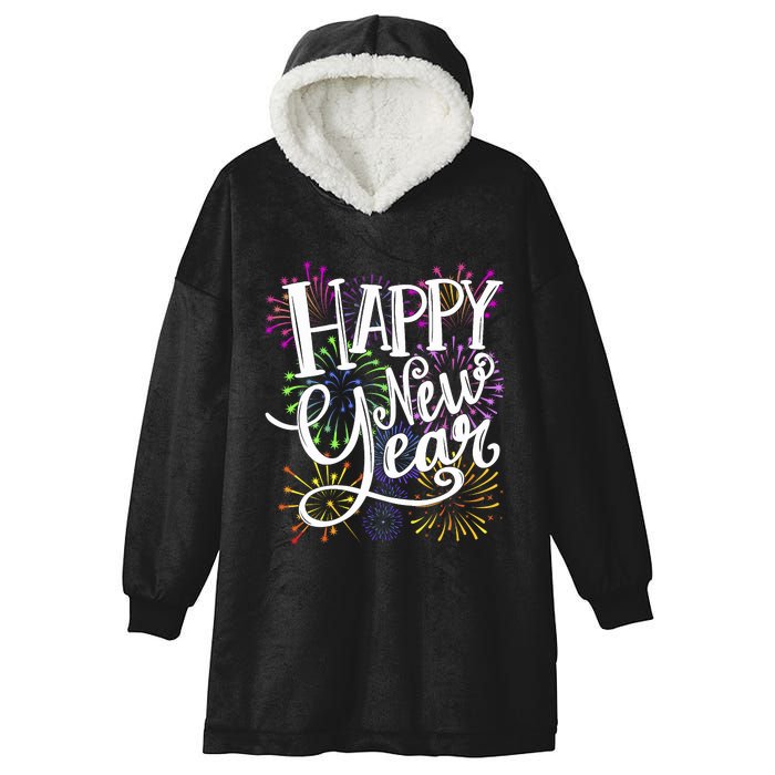 New Years Eve Party Supplies 2024 Happy New Year Fireworks Hooded Wearable Blanket