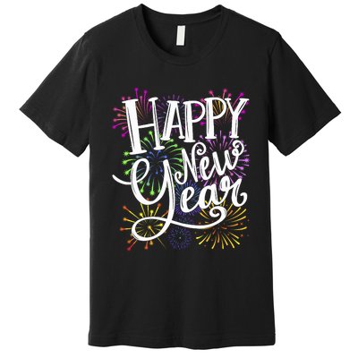 New Years Eve Party Supplies 2024 Happy New Year Fireworks Premium T-Shirt