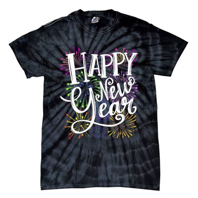 New Years Eve Party Supplies 2024 Happy New Year Fireworks Tie-Dye T-Shirt