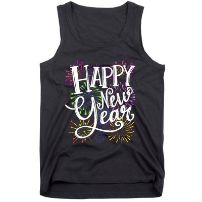 New Years Eve Party Supplies 2024 Happy New Year Fireworks Tank Top