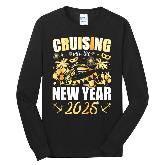 New Years Eve Party Cruising Into 2025 Favors Family Holiday Gift Tall Long Sleeve T-Shirt