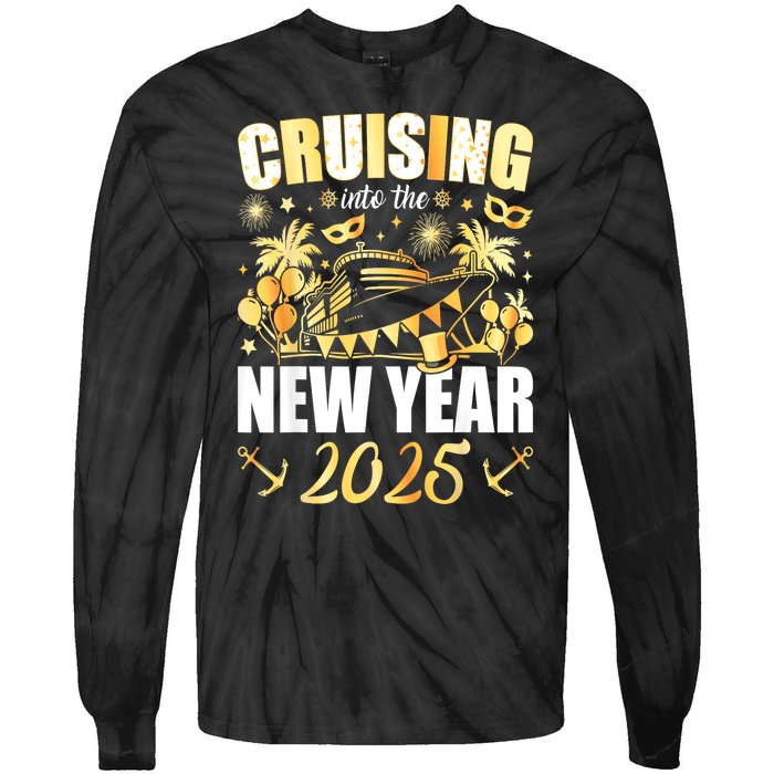 New Years Eve Party Cruising Into 2025 Favors Family Holiday Gift Tie-Dye Long Sleeve Shirt