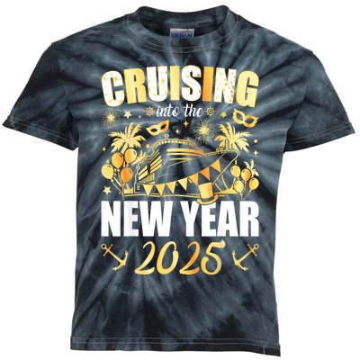 New Years Eve Party Cruising Into 2025 Favors Family Holiday Gift Kids Tie-Dye T-Shirt